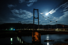 月光夜景、馬木吊橋。