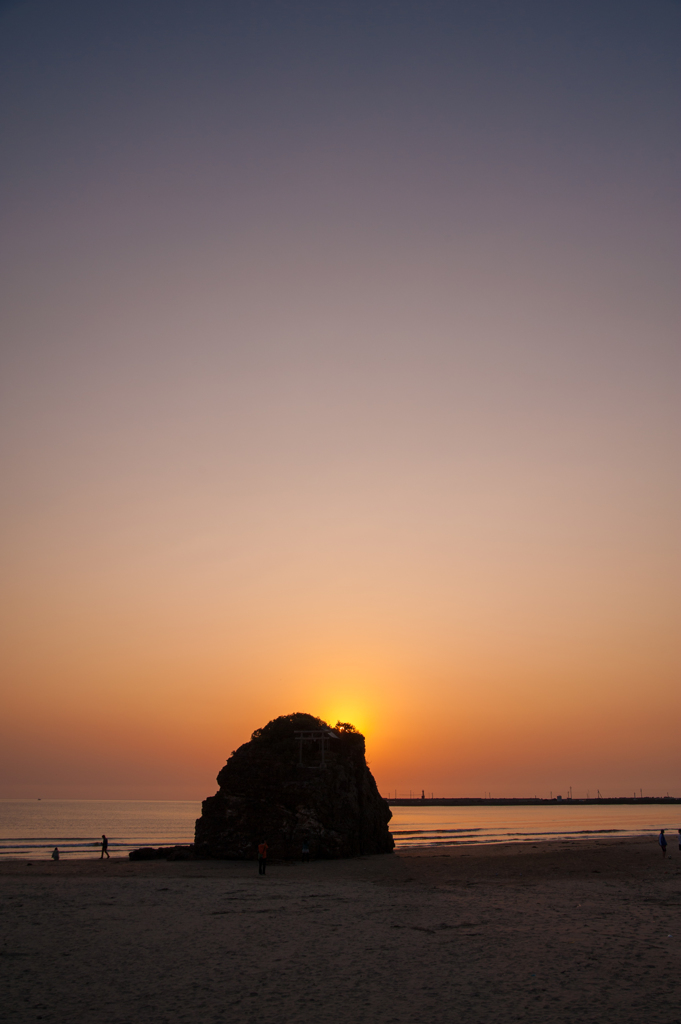 稲佐の浜、夕景。