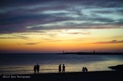 稲佐の浜、夕景。