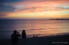 稲佐の浜、夕景。