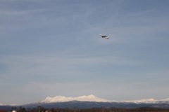 大雪山と飛行機