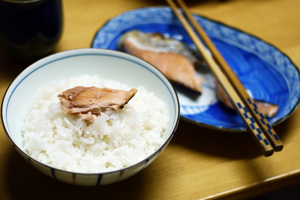 鮭、白ごはん