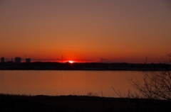 印旛沼の夕景