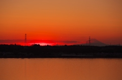 印旛沼夕景