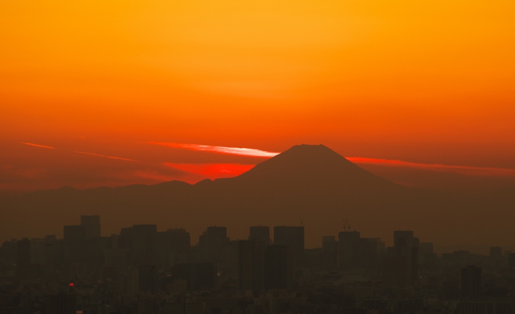 夕景富士