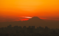 夕景富士