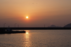 中島の夜明け