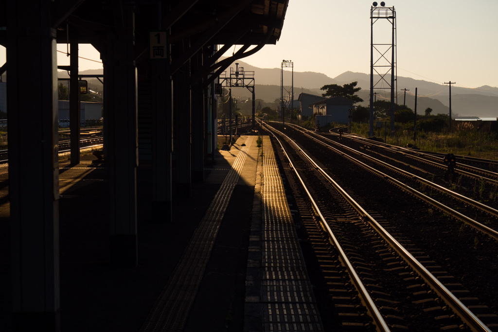 森駅の夕暮れ