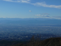 赤城山から　高崎・前橋と富士山
