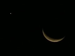 月と欠けた金星