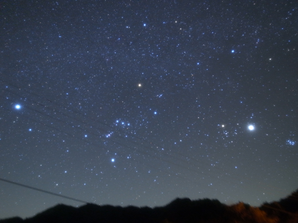 佐久間ダム(静岡)付近の冬の三角形