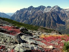 穂高岳と紅葉２