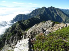 五竜岳山頂から見るG4,G5と鹿島槍ヶ岳