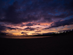 人工浜の夕焼け