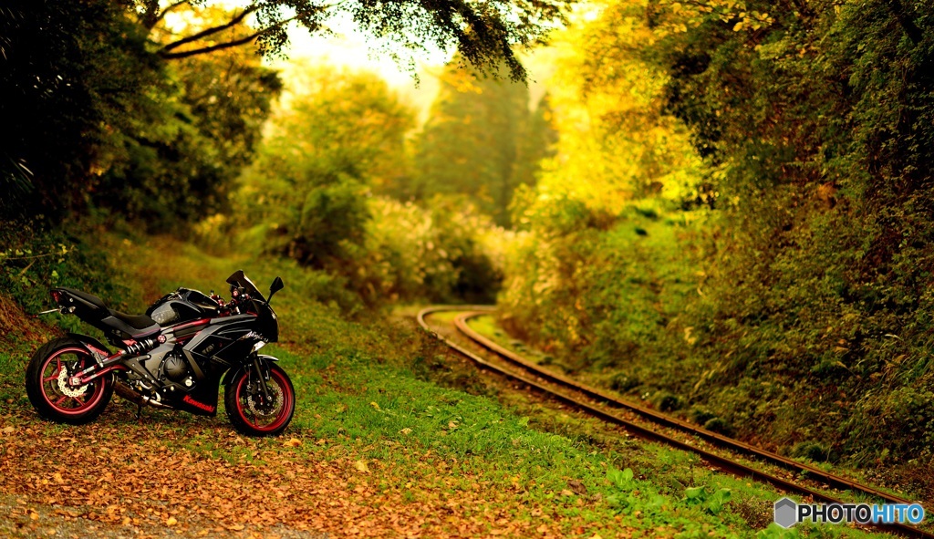 バイクのある風景「いすみ鉄道沿線浪漫」