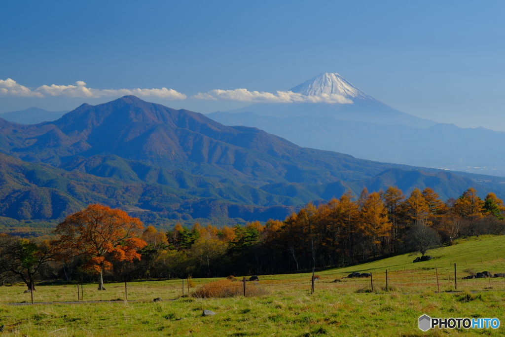 八ヶ岳から富士山を