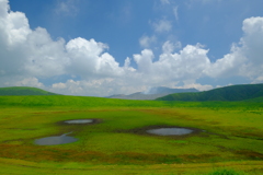 盛夏、草千里ヶ浜