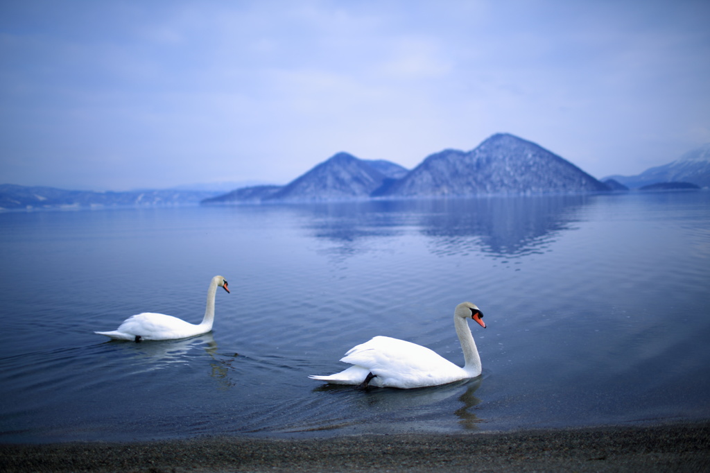 洞爺湖にて