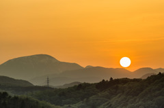 大東岳と夕日