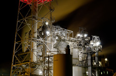 岩沼製紙工場の夜景