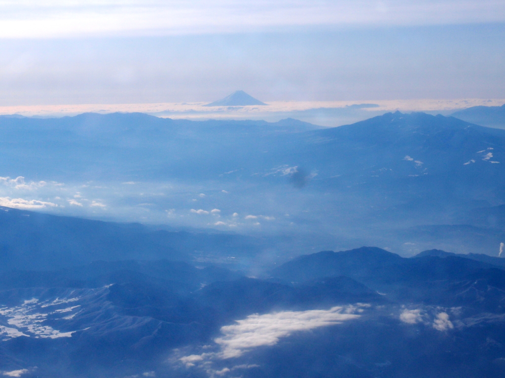 眼下に富士山