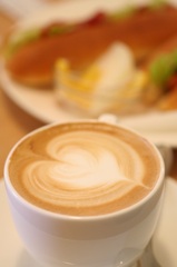 カフェオレとホットドック