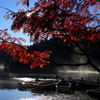 白駒池と紅葉