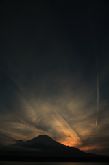 富士山と夕景