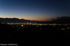 甲府市の夕景～夜景に変わる瞬間