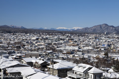 積雪後の富士吉田