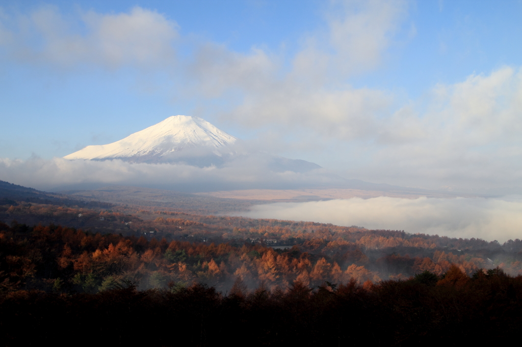 秋の富士山と雲海