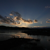 砥川河口からの夕焼け
