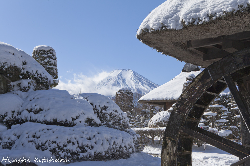 積雪後の忍野村③