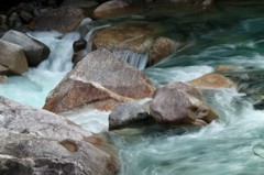 阿寺渓谷にて。