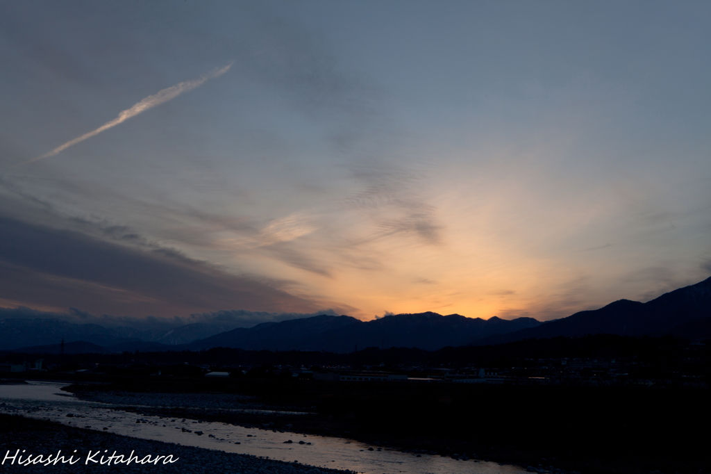 天竜川と夕焼け空②