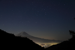 星空と富士山