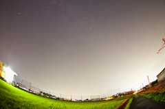 田んぼと星空