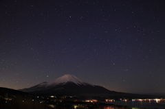 富士山と流星