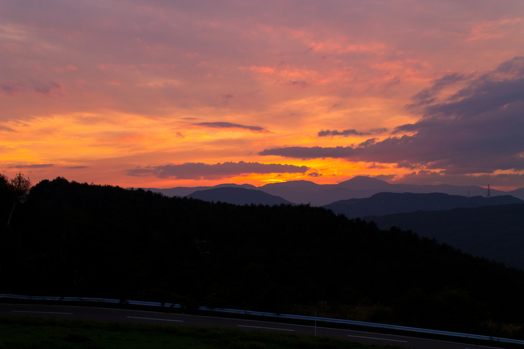 勝弦峠からの夕景