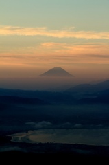 富士山と諏訪湖