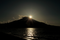 沈んでく太陽と富士山