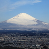 県道401号線からの富士山と御殿場市街地