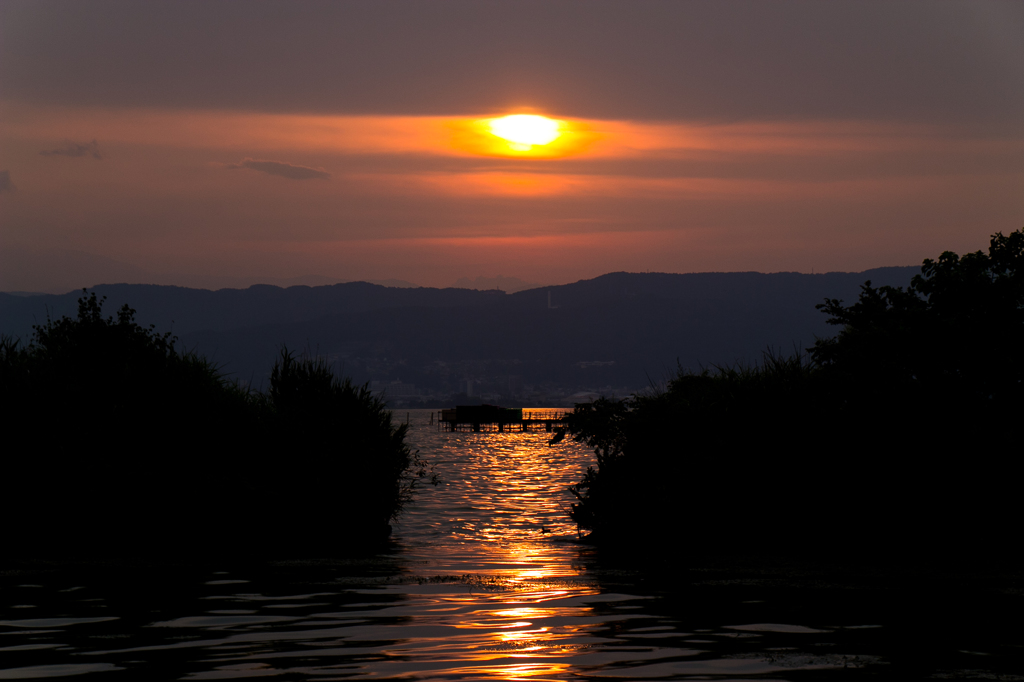 石彫公園からの夕日