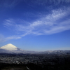 県道401号線からの富士山と御殿場市街地