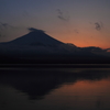 夕方の逆さ富士
