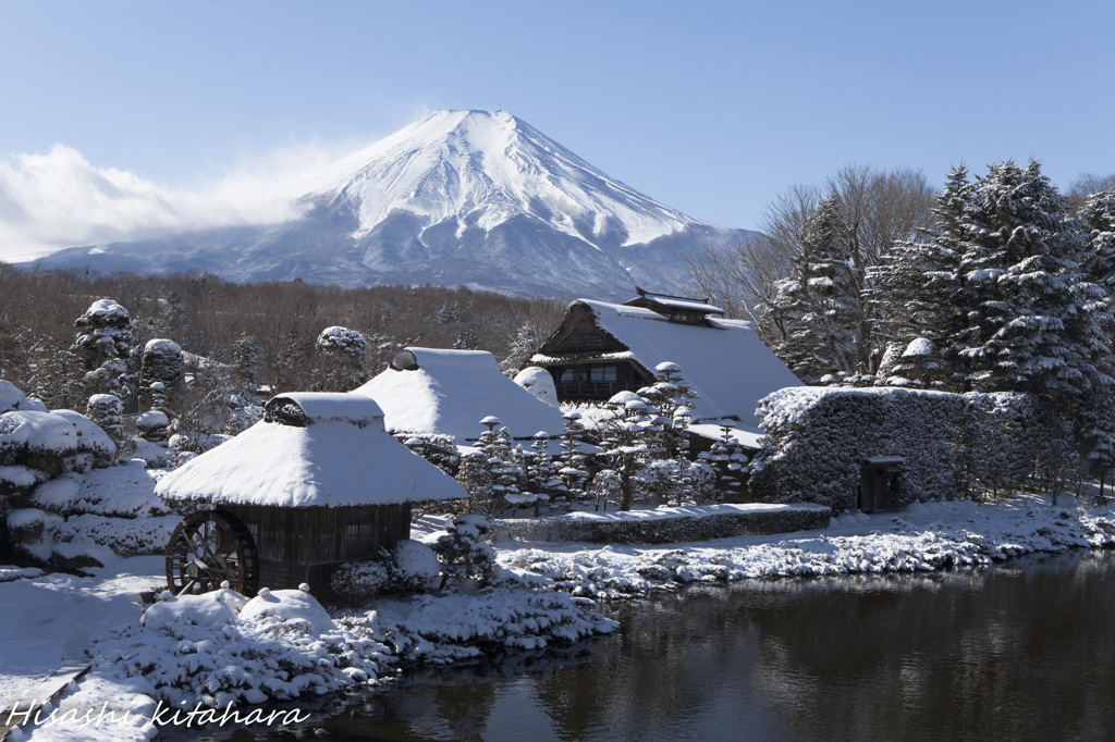 積雪後の忍野村①