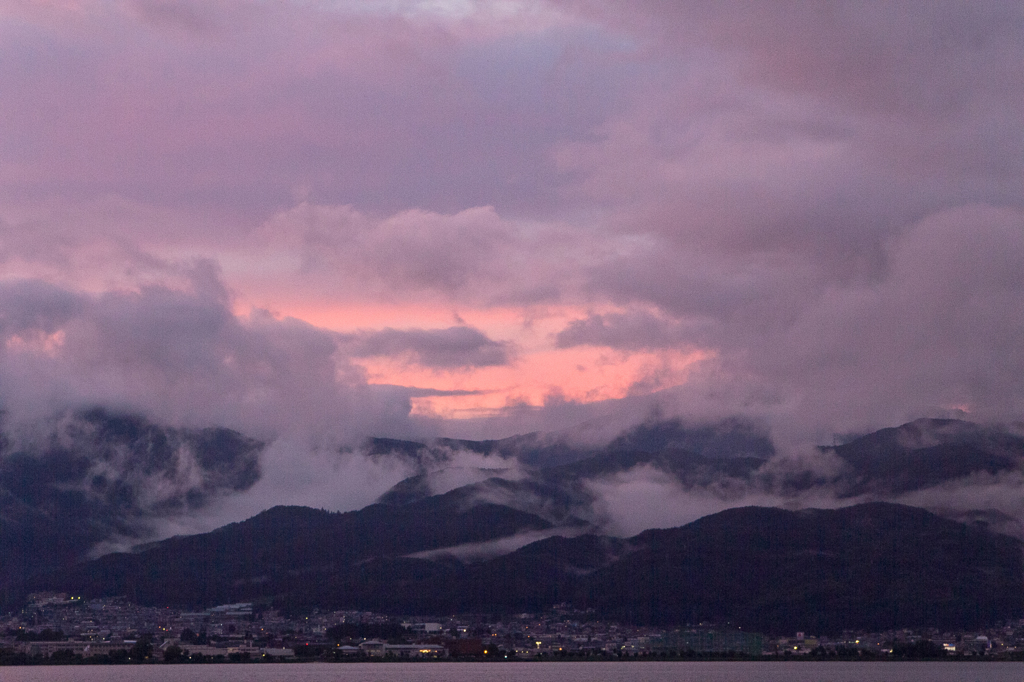 雨上がりの夕焼け空
