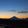 葛窪中央道と朝焼け富士