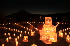 アイスキャンドルと富士山