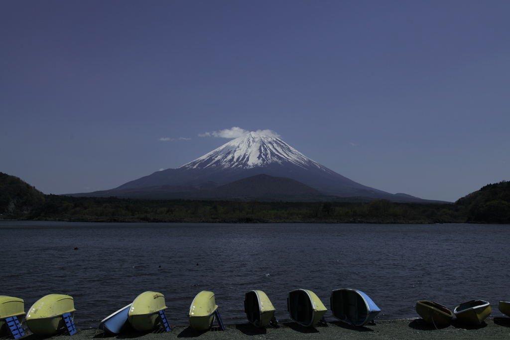 精進湖からの富士山